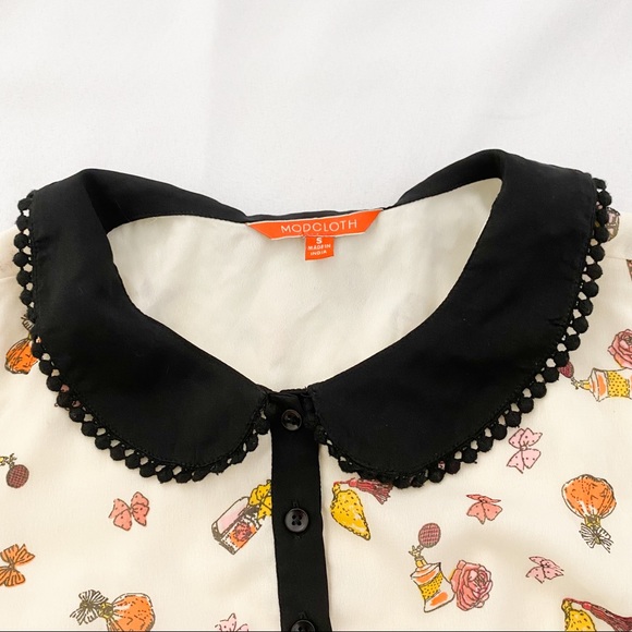 Modcloth Peter Pan Collar Mod Dress S Retro Whimsical - Picture 8 of 10